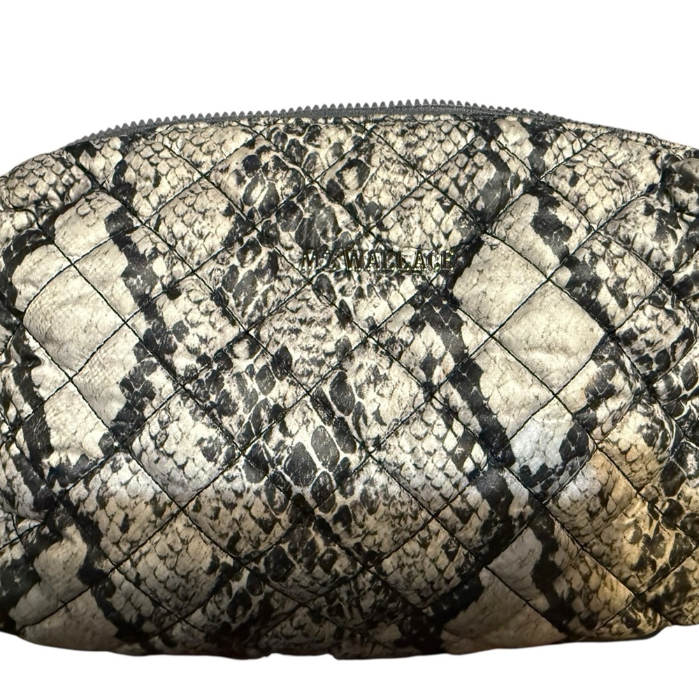 MZ Wallace Black and Cream Snakeskin Bag